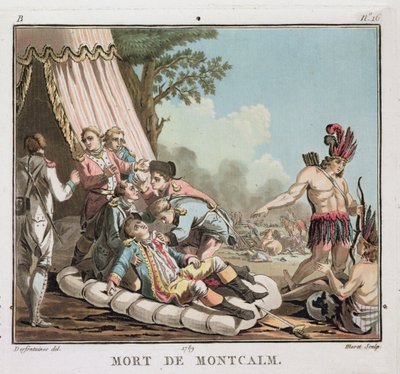 Death of Louis Joseph de Montcalm at the Siege of Quebec, 1759, engraved by Jean Baptiste Morret, 1789 by Jacques Francois Joseph Swebach